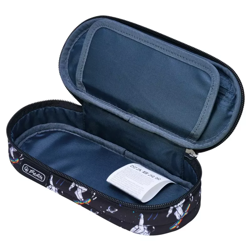 Herlitz Space Skater Estojo macio Poliéster Azul-escuro Branco
