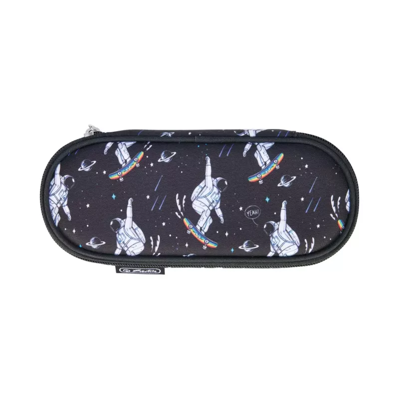 Herlitz Space Skater Estojo macio Poliéster Azul-escuro Branco