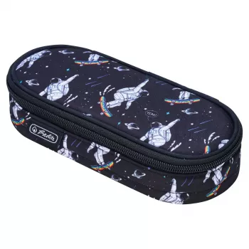 Herlitz Space Skater Estojo macio Poliéster Azul-escuro Branco
