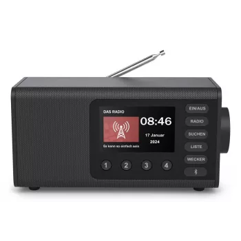 Rádio pessoal Hama DR1001 digital DAB DAB+ FM 5W ecrã TFT