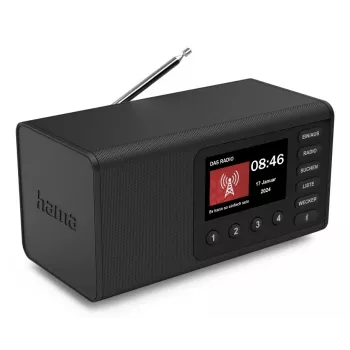 Rádio pessoal Hama DR1001 digital DAB DAB+ FM 5W ecrã TFT