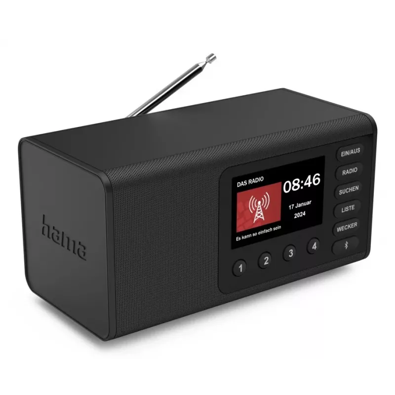 Rádio pessoal Hama DR1001 digital DAB DAB+ FM 5W ecrã TFT