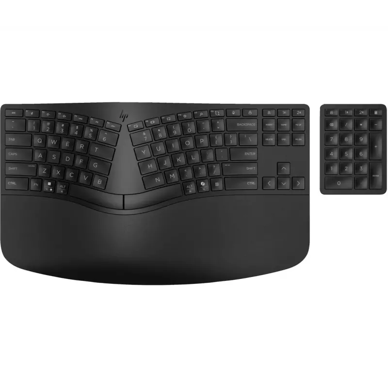 HP 960 Ergonomic Teclado sem fios Full-size 100% RF Wireless + Bluetooth Membrana Preto para casa