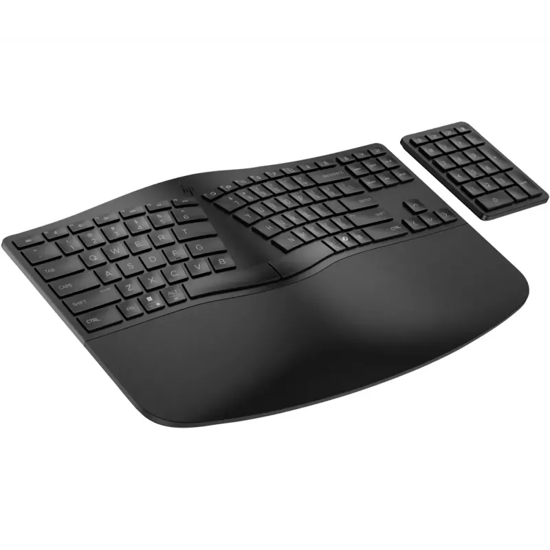 HP 960 Ergonomic Teclado sem fios Full-size 100% RF Wireless + Bluetooth Membrana Preto para casa