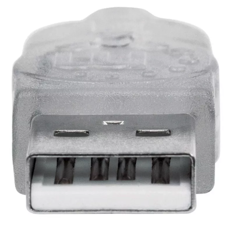 Manhattan 336314 cabo de extensão USB 2.0, USB-A macho para USB-A fêmea, 1,8 m, prateado transparente