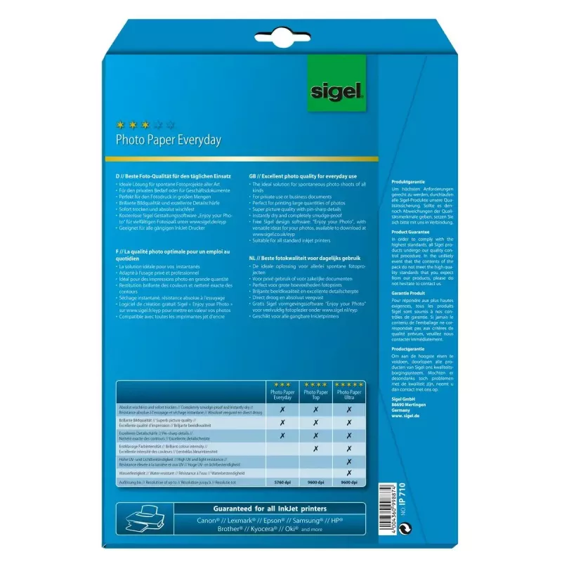 Papel de impressora A4 Sigel IP710 Gloss 20 folhas branco