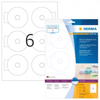 Etiquetas autocolantes HERMA CD Mini A4 Ø 78 mm