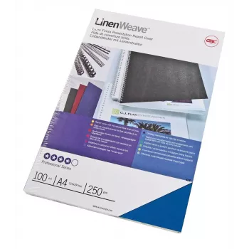 Capas de encadernação GBC LinenWeave 250 g/m² A4 azul-rei (100), A4, azul, 250 g/m², 100 unid., Egito
