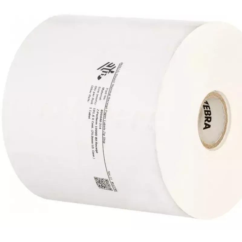 Zebra Z-Perform 1000D 80 rolo de papel para talões, 80 mícrones, núcleo de 5,1 cm, para MZ 220
