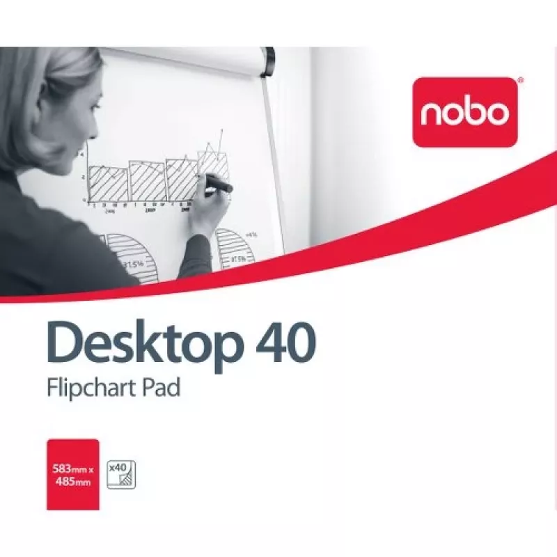 Nobo 34631170 bloco para quadro de conferências, B1, 584 x 483 mm, liso, 70 g/m², 40 folhas, branco