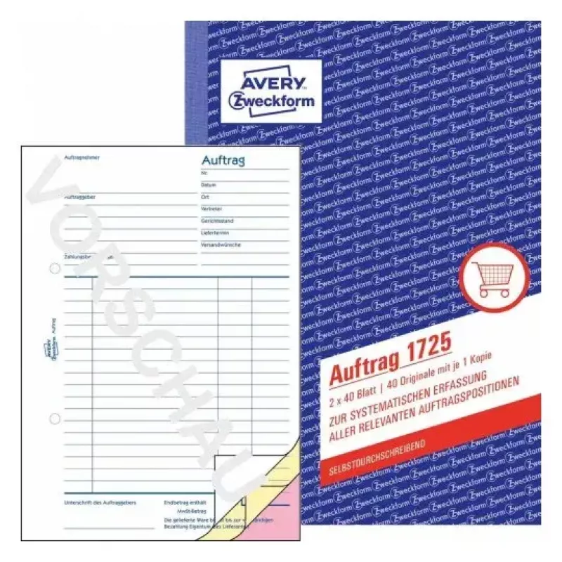 Formulário comercial Avery 1725