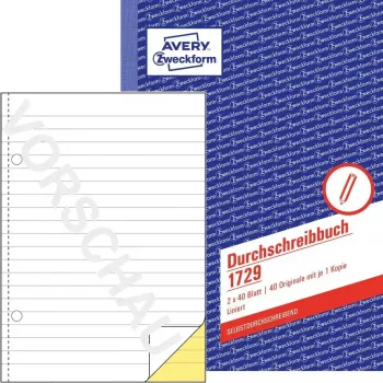 Formulário/livro de contabilidade A5 Avery 1729