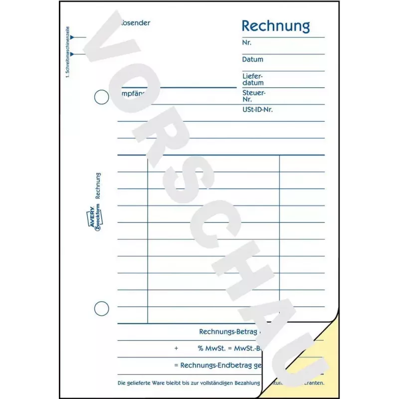 Livro de formulários de contabilidade A6 Avery 1732