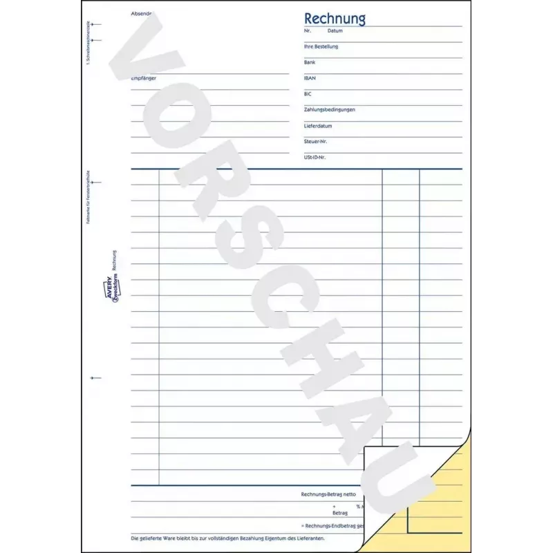 Formulário/livro de contabilidade AVERY 1734 A4 40 páginas