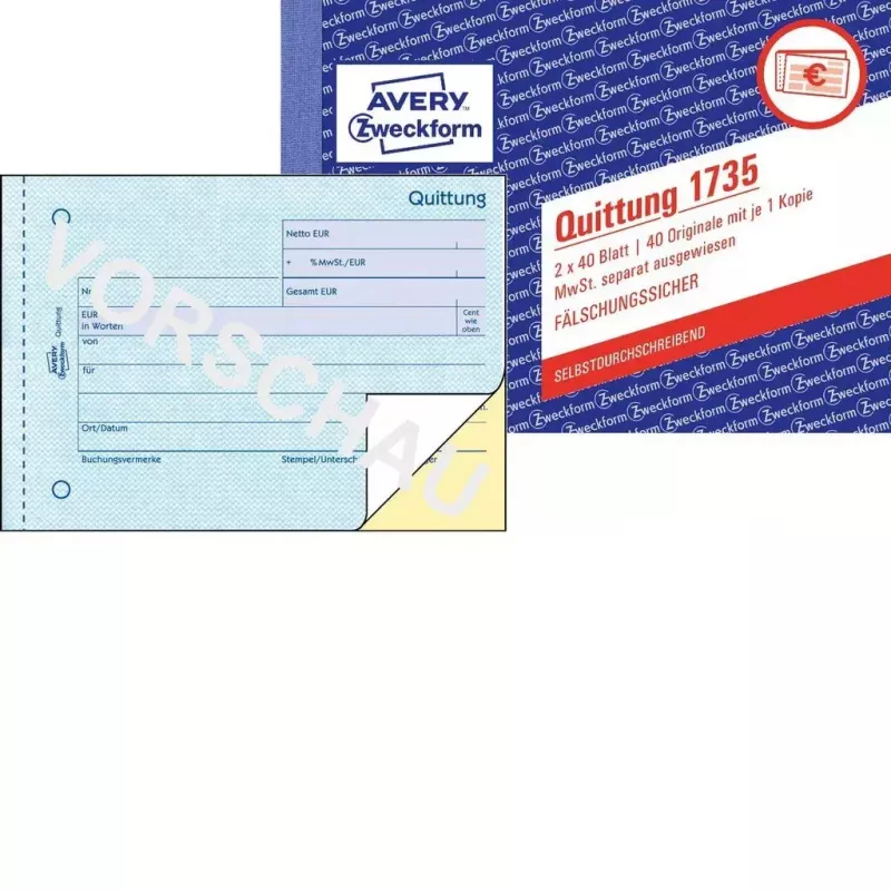 Livro de formulários de contabilidade A6 Avery 1735