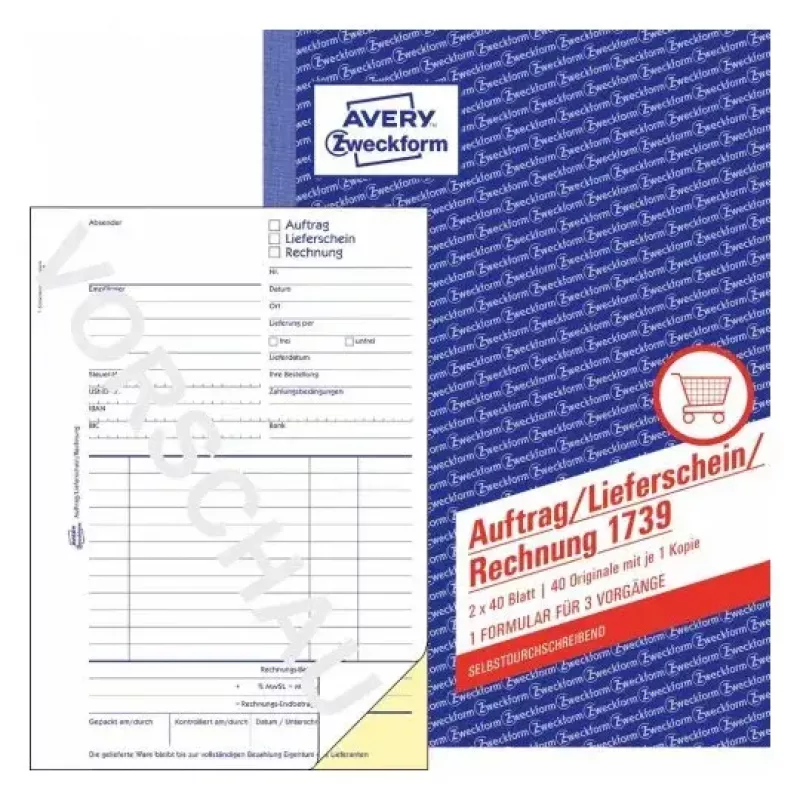 Formulário comercial Avery 1739