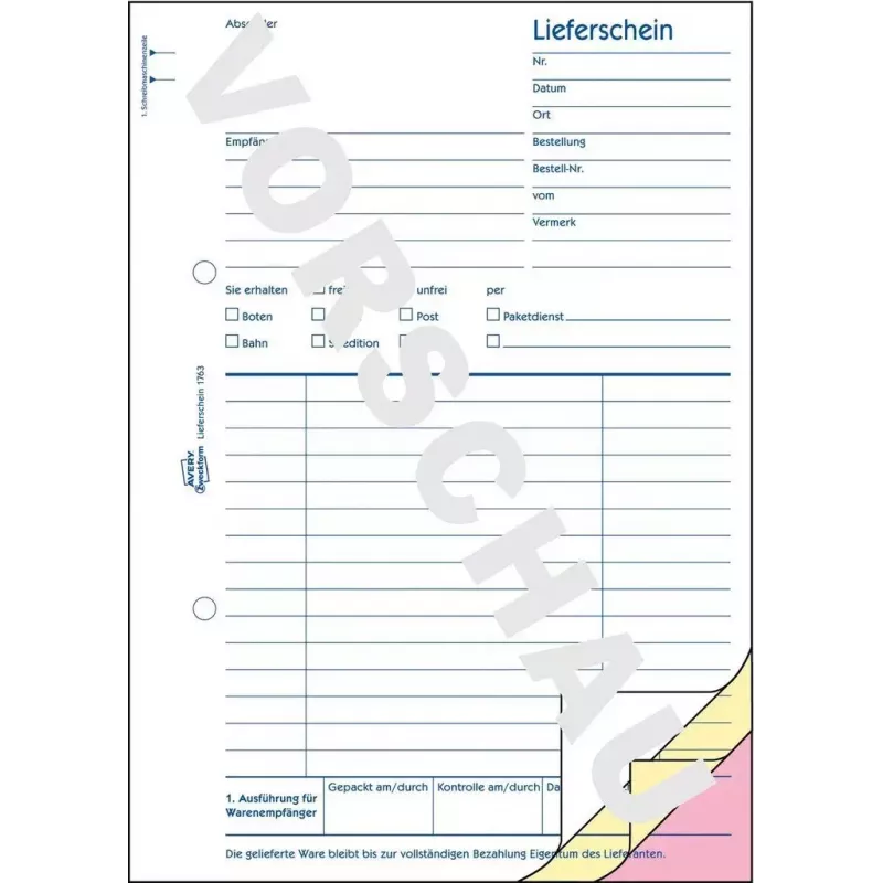 Livro de formulários de contabilidade A5 Avery 1763