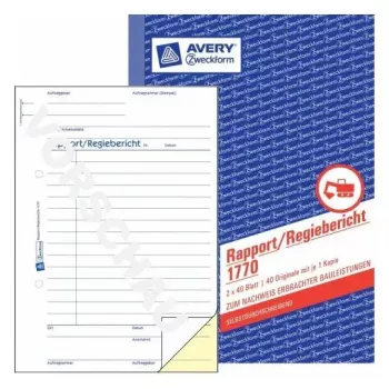 Livro de administração Avery 1770 azul branco