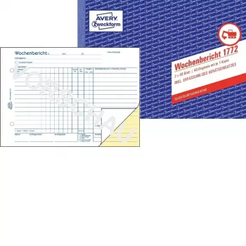 Formulário/livro de contabilidade A5 Avery 1772