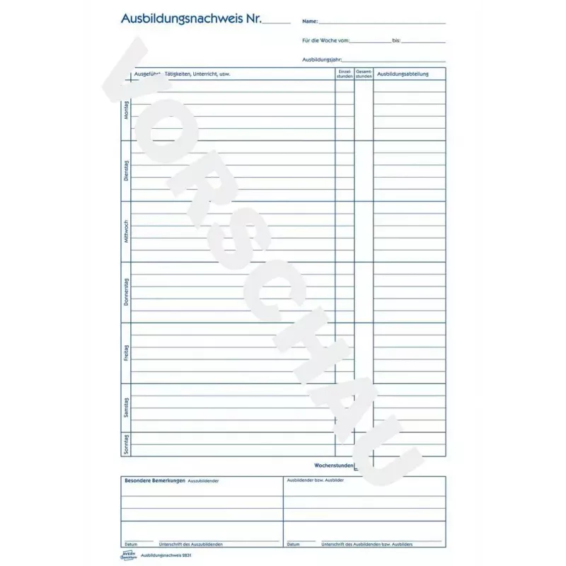 Avery Zweckform 2831 caderno de registo de formação, A4, 28 folhas