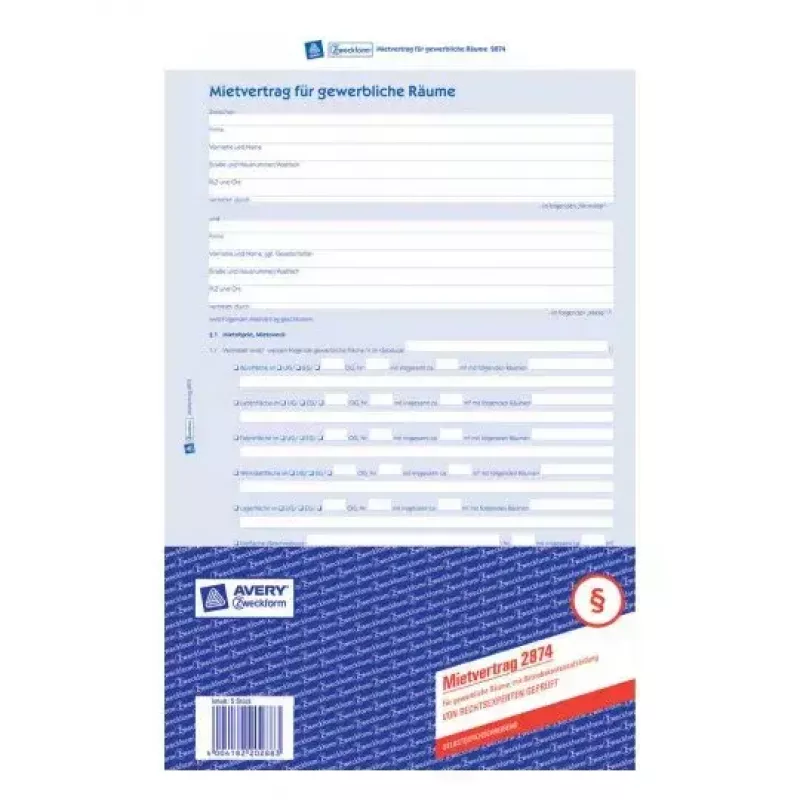 Papel de registo Avery 2874