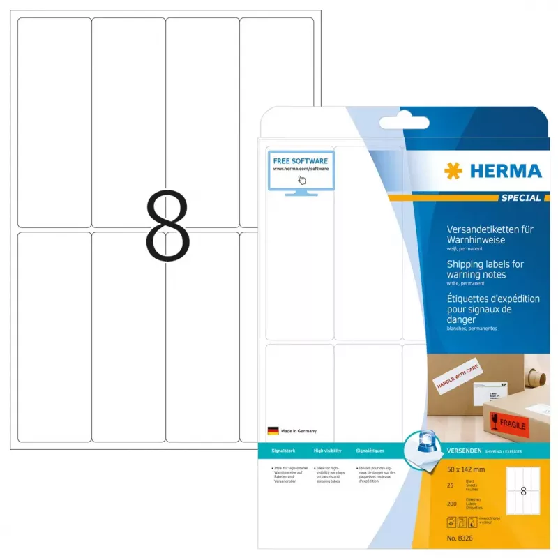 Etiqueta de envio aviso HERMA 8326