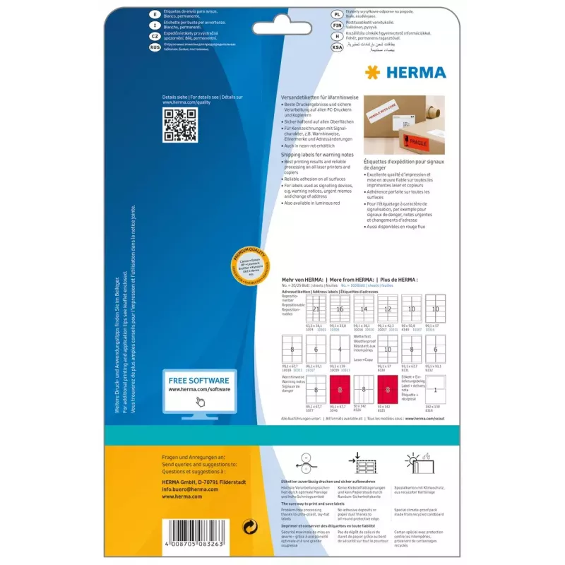 Etiqueta de envio aviso HERMA 8326