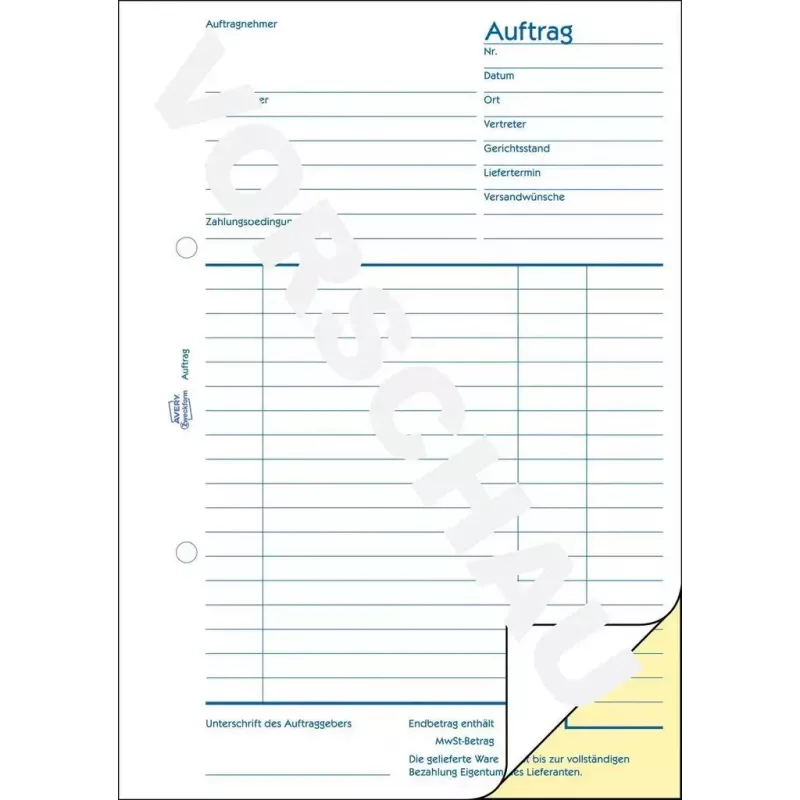 Livro de formulários de contabilidade AVERY 1721-5 A5 40 páginas