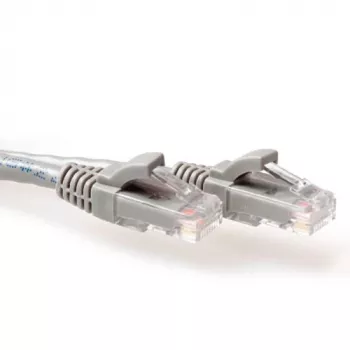 Cabo de patch ACT cinzento 10 metros U/UTP CAT6A, com proteção da patilha e fichas RJ45