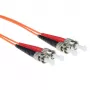 Cabo de patch de fibra ótica ACT 50 metros LSZH multimodo 62.5/125 OM1 duplex com fichas ST