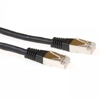 Cabo de rede ACT preto 1 metro LSZH SFTP CAT6A com fichas RJ45