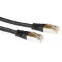 Cabo de rede ACT preto 1 metro LSZH SFTP CAT6A com fichas RJ45