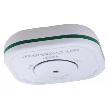 Detetor de gás Olympia 6121 — monóxido de carbono (CO), alarme 85 dB, a pilhas (AAA 1,5 V), branco