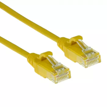 ACT amarelo 0,5 metros LSZH U/UTP CAT6 cabo de rede slimline para datacenter snagless com fichas RJ45