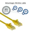 ACT amarelo 2 metros LSZH U/UTP CAT6 cabo de rede slimline para datacenter, snagless com fichas RJ45
