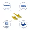 ACT amarelo 2 metros LSZH U/UTP CAT6 cabo de rede slimline para datacenter, snagless com fichas RJ45