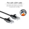 ACT preto 1 metro LSZH U/UTP CAT6 cabo de rede slimline para datacenter snagless com fichas RJ45
