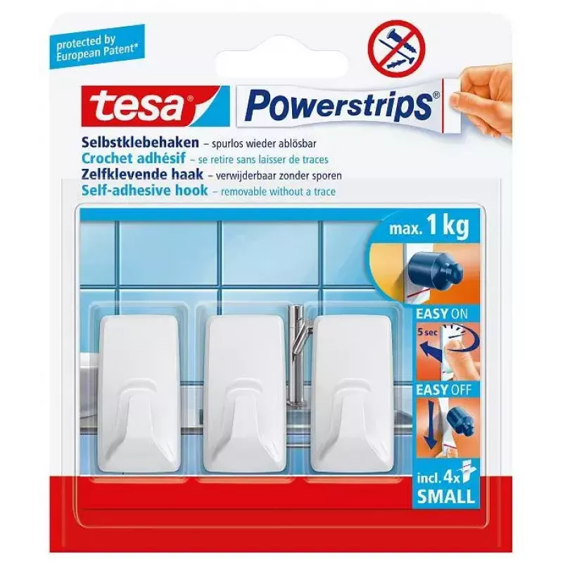 Cabide de toalhas TESA 57072-00000 interior branco 3 unid.