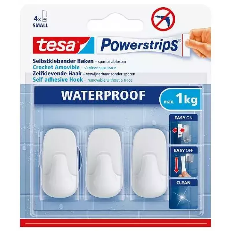 Cabide de toalhas TESA 59782-00000 interior branco 3 unid.