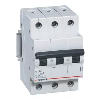 Disjuntor magnetotérmico Legrand 419169 B16A 3P 6kA – 16 A, 3 polos, 6 kA de poder de corte