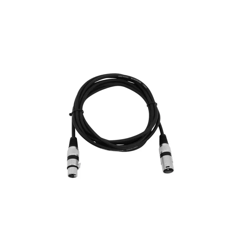 Cabo de áudio XLR 3 pinos Omnitronic 3022047N 3 m preto