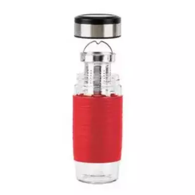 Emsa TEA MUG caneca isotérmica com filtro 2 em 1, 420 ml, vermelho