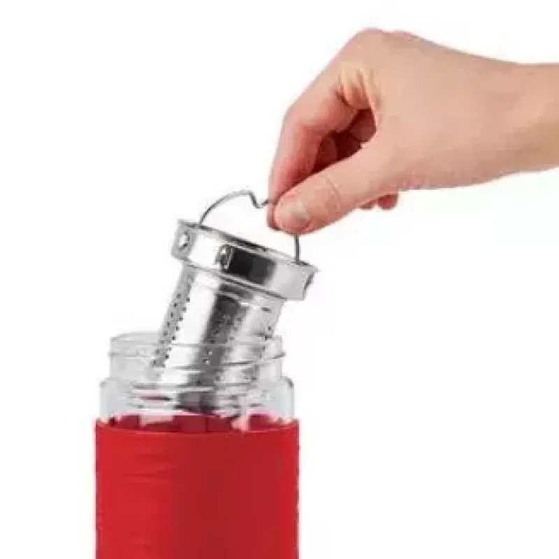 Emsa TEA MUG caneca isotérmica com filtro 2 em 1, 420 ml, vermelho