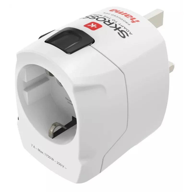 Adaptador de viagem universal Hama World Travel Pro tipo F branco