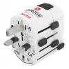 Adaptador de viagem universal Hama World Travel Pro tipo F branco