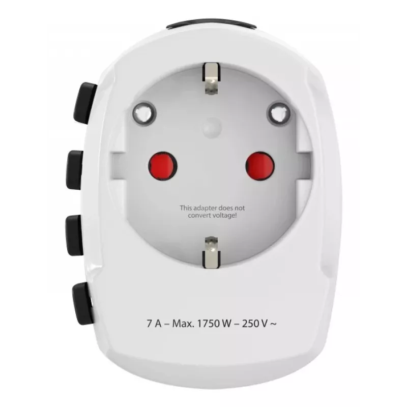 Adaptador de viagem universal Hama World Travel Pro tipo F branco