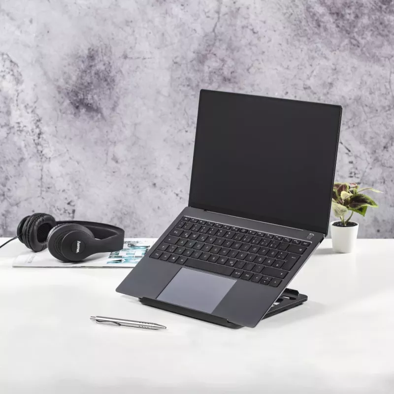 Hama Rotation suporte para portátil, rotação de 360°, inclinável, até 39 cm (15,4"), preto
