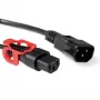 Cabo de alimentação ACT C13 IEC Lock+ - C14 preto 0,5 m, PC1524
