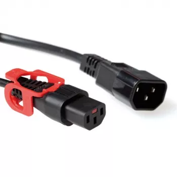 Cabo de alimentação ACT C13 IEC Lock+ - C14 preto 3 m, PC1527