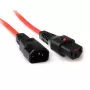 Cabo de alimentação ACT C13 IEC Lock C14 vermelho 3 m PC1387 230V 10A